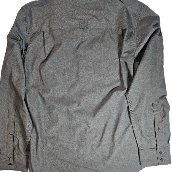 prAna Shirt Mens Large Gray Long Sleeve Button Down Outdoor Travel Hiking Tech - Picture 2 of 8